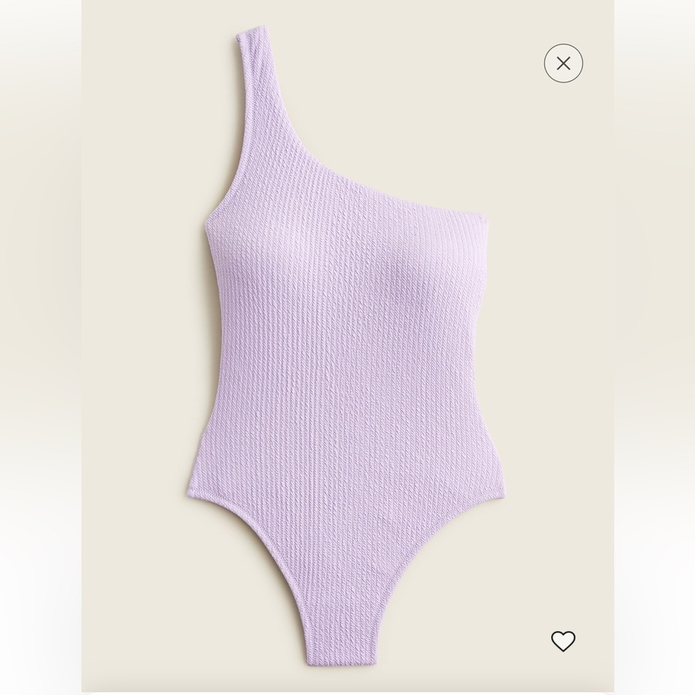 Textured one-shoulder one piece dusty mauve